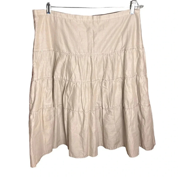 Talbots Tan A Line beautiful beaded lines for added sparkle sophistication Sz 16 - Picture 2 of 12